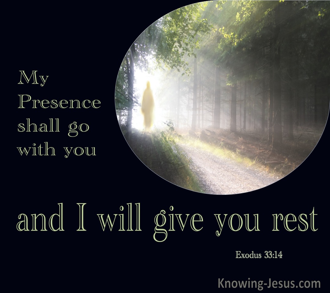 Exodus 33:14 My Presence Shall Go With You (green)